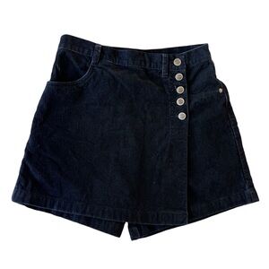 Vintage‎ Rio Corduroy Wrap Skort Black Size 7